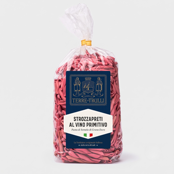 „Strozzapreti“ makaroni ar Primitivo vīnu, 500 g