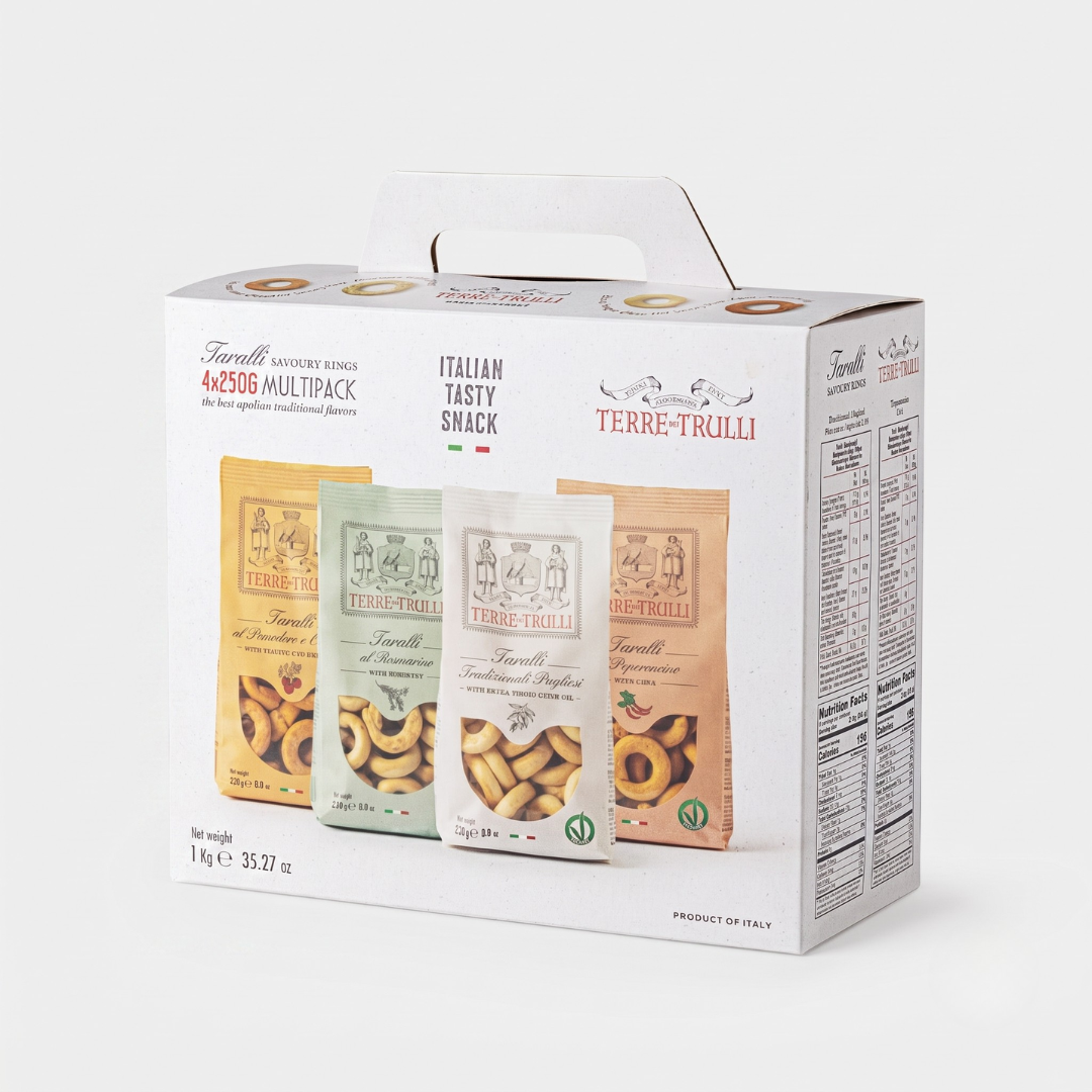Apūlijas uzkodu komplekts „Taralli“, 4 × 250 g